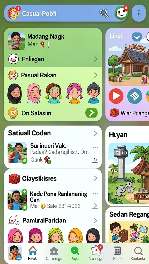 Berbagai mode permainan yang bisa dipilih.