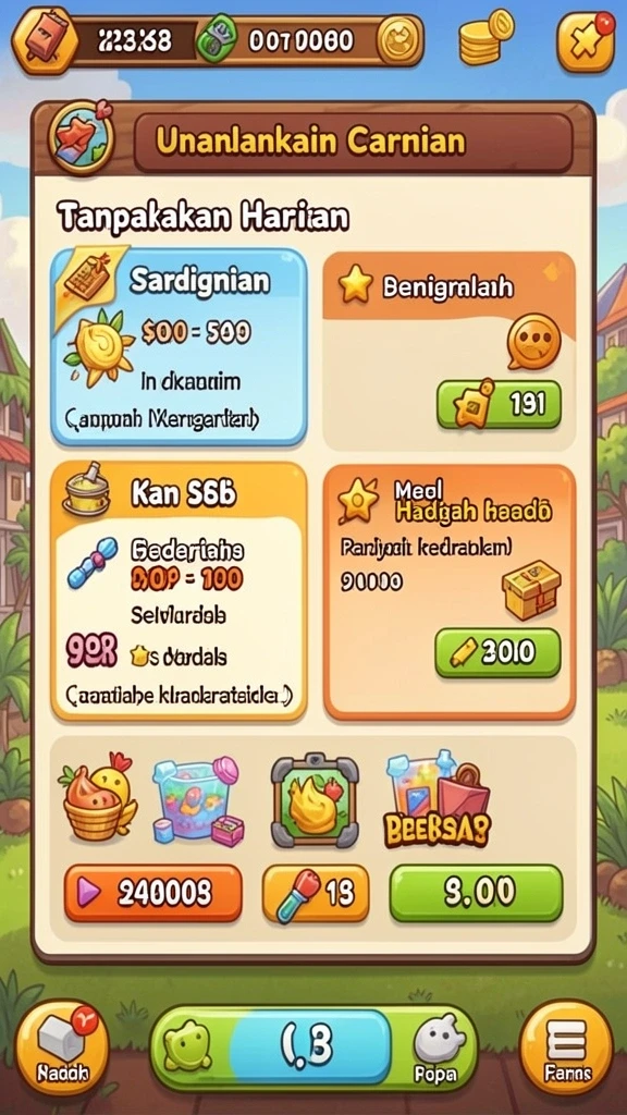 Karakter unik yang dapat dipilih.