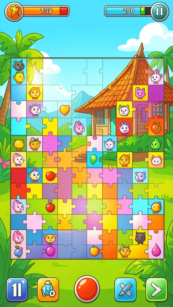 Pemandangan mendebarkan dalam salah satu level game.