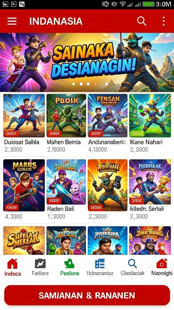 Tampilan awal game yang menarik dan user-friendly.