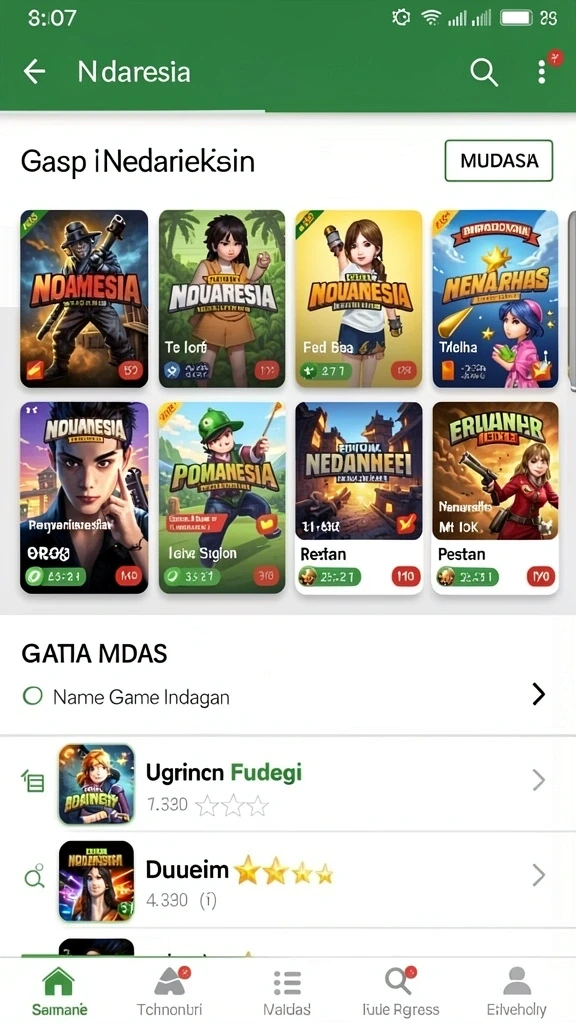 Tampilan awal game yang menarik dan user-friendly.