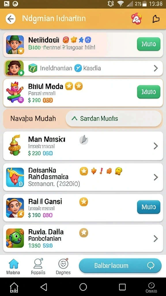 Screenshot menunjukkan karakter unik dalam petualangan.
